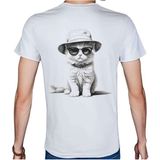 Beyaz Penguen Black-White T-Shirt Pamuklu Beyaz Penye Basic Erkek Tişört - 2XL