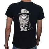 Beyaz Penguen Black-White T-Shirt Pamuklu Siyah Penye Basic Erkek Tişört - 2XL