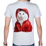 Beyaz Penguen Catz T-Shirt %100 Pamuklu Beyaz Penye Basic Erkek Tişört