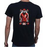 Beyaz Penguen Elip Sport T-Shirt Pamuklu Siyah Penye Basic Erkek Tişört - 2XL