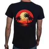 Beyaz Penguen Island T-Shirt %100 Pamuklu Siyah Penye Basic Erkek Tişört