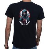 Beyaz Penguen Ninja Siyah Penye Basic Erkek T-shirt