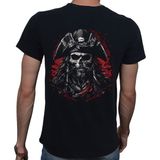 Beyaz Penguen Pirate T-Shirt Pamuklu Siyah Penye Basic Erkek Tişört - 2XL