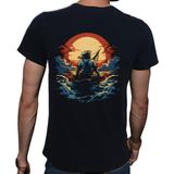 Beyaz Penguen Sailor Siyah Penye Basic Erkek T-shirt