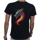Beyaz Penguen Splash Dragon T-Shirt %100 Pamuklu Siyah Penye Basic Erkek Tişört