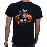 Beyaz Penguen Splash Fight T-Shirt Pamuklu Siyah Penye Basic Erkek Tişört - 2XL