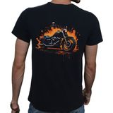 Beyaz Penguen Splash Motor T-Shirt %100 Pamuklu Siyah Penye Basic Erkek Tişört - XL