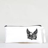 Beyaz Penguen Tattoo Bez Kalemlik Çanta 21X10 cm Beyaz