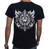 Beyaz Penguen Tattoo T-Shirt %100 Pamuklu Siyah Penye Basic Erkek Tişört