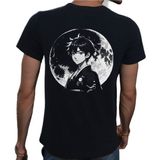 Beyaz Penguen Tattoo T-Shirt Pamuklu Siyah Penye Basic Erkek Tişört - 2XL