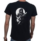 Beyaz Penguen To The Moon And Back T-Shirt Pamuklu Siyah Penye Basic Erkek Tişört - 2XL
