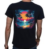 Beyaz Penguen Tropical Siyah Penye Basic Erkek Tişört