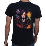 Beyaz Penguen Warior Siyah Penye Basic Erkek T-shirt
