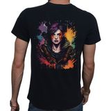 Beyaz Penguen Warior T-Shirt Pamuklu Siyah Penye Basic Erkek Tişört - 2XL