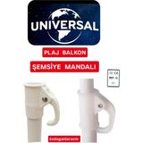 Beyaz Plaj ve Balkon Şemsiyesi Borusu Sıkıştırma Mandalı - Seçenek 1