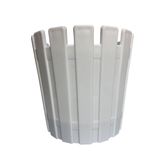 Beyaz Plastik Saksı, Çıtalı Tasarım, Modern Stil, Ev ve Bahçe için Dekoratif Saksı 16x15 cm