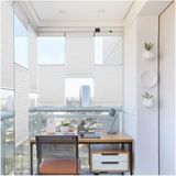 Beyaz Plise Katlanır Cam Balkon Perdesi - Ofis Perdesi - Ev Perdesi - Salon Perdesi - Plise Perde - 120 x 100 cm