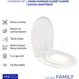 Beyaz Plodna House Family Çocuk Bebek Adaptörlü Yavaş Kapanan Klozet Kapağı Kolay Temizlik Özelliği