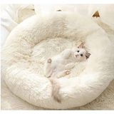 Beyaz Polar Kedi Yatağı, Yumuşak ve Rahat Uyku Alanı Sunar - 100 x 100 x 10 cm