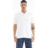 Beyaz Polo Yaka Logo Nakışlı Standart Form Erkek T-shirt - 88237