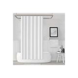 Beyaz Polyester Kumaş Büyük Boy Banyo Perdesi 240x200cm Yerli Üretim Askı Aparatı Plastik C-halka