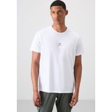 Beyaz Polyester Nefes Alan Dokulu İnce Esnek Standart Fit Erkek Performans T-Shirt - 88387