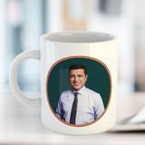 Beyaz Porselen Resimli Kupa Bardak, Şık ve Kaliteli Takım - Seçenek 1