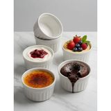 Beyaz Porselen Sufle Kabı - Çok Renkli