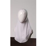 Beyaz Pratik Hazır Geçmeli Genç Tesettür Bone Sandy Kumaş Düz Hijab 2312_42