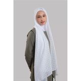Beyaz Pratik Hazır Geçmeli Şal Desenli Şifon Hijab Boneli 2415_42