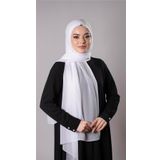 Beyaz Pratik Hazır Geçmeli Şal Şifon Kumaş Hijab Bone 3009_42