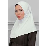 Beyaz Pratik Hazır Geçmeli Tesettür Eşarp Sandy Kumaş Sade 1600_42