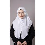Beyaz Pratik Hazır Geçmeli Tesettür Eşarp Sandy Kumaş Yırtmaçlı Düz Hijab 2310_42