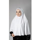 Beyaz Pratik Hazır Geçmeli Tesettür Eşarp Viskon Arkası Lastikli Peçeli 2112_42