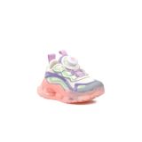 Beyaz-Pudra Akıllı Bağcıklı Kalın Rahat Tabanlı Kız Çocuk Spor Ayakkabı Sneaker BNI-10017