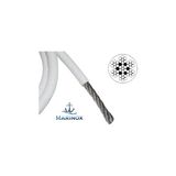 Beyaz Pvc Kaplı Paslanmaz Çelik Halat Puntel Halatı Marin Tekne Halatı – MARINOX-(10METRE) - 4-6