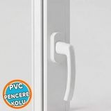 Beyaz Pvc Pencere Kolu Pimapen Uyumlu, Sağ-Sol Açılır, Yedek Balkon Vidalı Plastik Kol Mekanizması