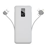 Beyaz Pw-05 Hızlı LED Göstergeli Micro Lightning Type-C Kablolu Taşınabilir Powerbank 10000MAH Zore