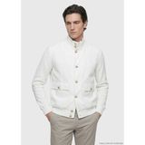 Beyaz Regular Fit Dik Yaka Casual Dokuma Mont - 3XL