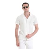 Beyaz Regular Fit Düz 100% Pamuklu Polo Yaka Tişört | M