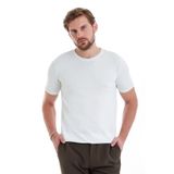Beyaz Regular Fit Düz Bisiklet Yaka Rayon Triko Tişört | L