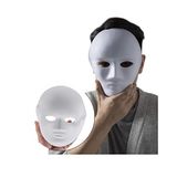 Beyaz Renk Boyanabilir Anonim Tam Yüz Cosplay Maske 24x18 cm (5264)