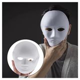 Beyaz Renk Boyanabilir Anonim Tam Yüz Cosplay Maske 24X18 cm - Lisinya - 001-Renkli
