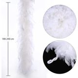 Beyaz Renk Kabarık Kalın Otriş Boa Tüy 6 Cm Genişlik 180200 Cm Uzunluk