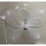 Beyaz Renk Kelebek Kanadı Tacı Ve Sopası 50X37 Cm (5433)