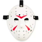 Beyaz Renk Kırmızı Çizgili Tam Yüz Hokey Jason Maskesi Hannibal Maskesi P142902s8538
