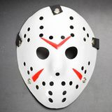 Beyaz Renk Kırmızı Çizgili Tam Yüz Hokey Jason Maskesi Hannibal Maskesi P80399s6961