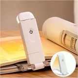 Beyaz Renk Kitap Okuma Işığı 3 Farklı Işık Rengi 3 Kademe Işık Kitap Ayıracı USB Şarjlı