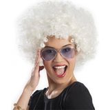 Beyaz Renk Kıvırcık Afro Bonus Peruk - Çok Renkli - Kaliteli