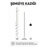 Beyaz Renk Plaj Şemsiye Kazığı 46 Cm